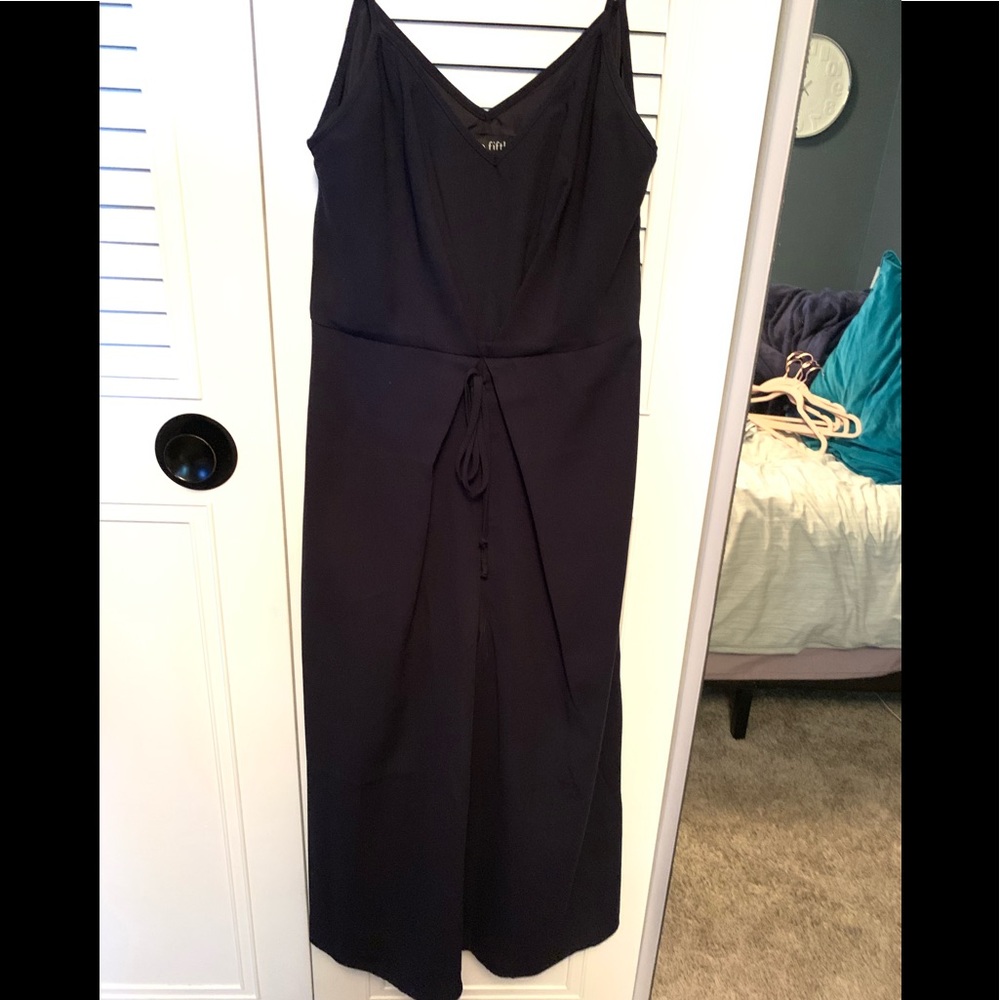 Navy blue cropped jumpsuit